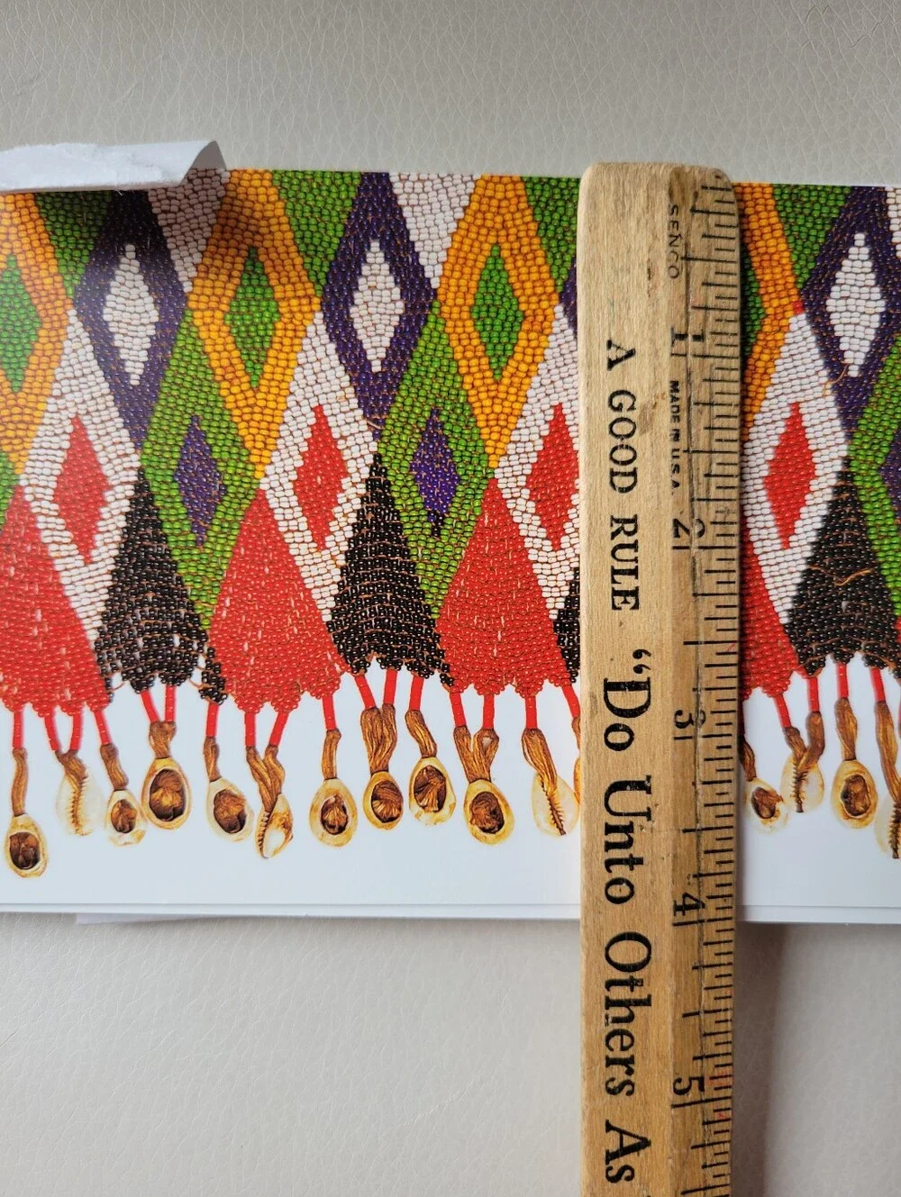 African Beadwork Notecards (10) Imagery of Kirdi artisan colorful beaded aprons
